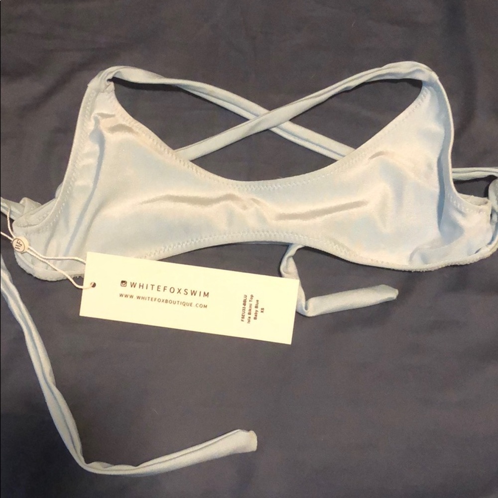 White fox bikini top